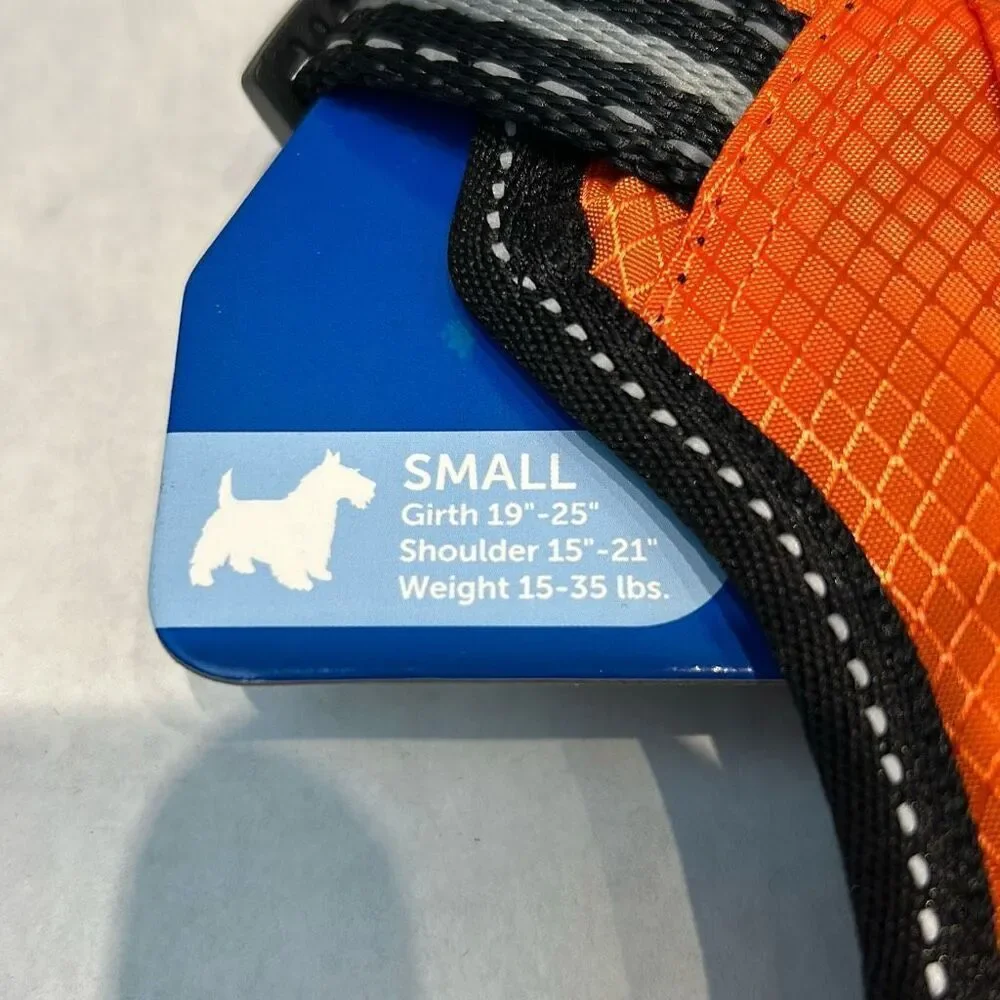 NEW PetSafe Walk Along Outdoor Harness Sz Small Orange Reflective 15-35 lbs